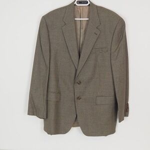 Chaps Ralph‎ Lauren Houndstooth Blazer 44R 2 Button Silk Wool Blend Canada Made